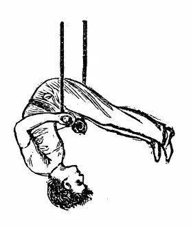 Images Dated 20th July 2016: Antique illustration of sports and exercises: Artistic Gymnastic Trapeze