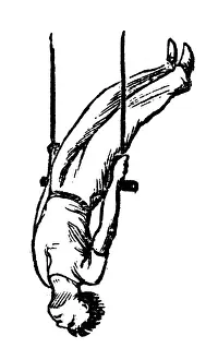Routine Prints: Antique illustration of sports and exercises: Artistic Gymnastic Trapeze