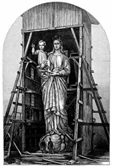 Images Dated 9th May 2013: Antique illustration of Statue de Notre-Dame