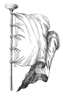 Blank Prints: Antique illustration of white flag