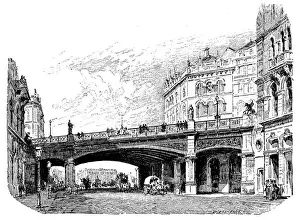 Prints of Antique illustrations of England, Scotland and Ireland: Holborn Viaduct Viaduct View Prints: Antique illustrations of England, Scotland and Ireland: Holborn Viaduct
