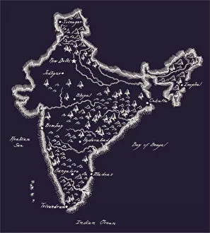 India Gallery: Antique India Map