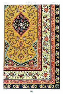Antique Indo-Persian pattern Manuscripts Decoration by Racinet - Lithograph