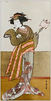Images Dated 7th August 2017: Antique Japanese Illustration: Actor in the principal female part of the play Udamaki by Katsugawa