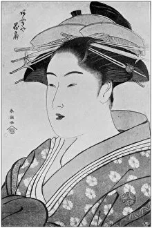 Images Dated 7th August 2017: Antique Japanese Illustration: Portrait of Ao-Giya Kwasen by Shuncho