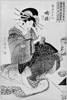 Images Dated 7th August 2017: Antique Japanese Illustration: Woman by Kikumaro