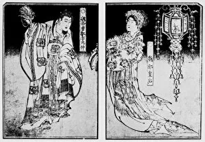 Images Dated 7th August 2017: Antique Japanese Illustration: Women by Hokusai