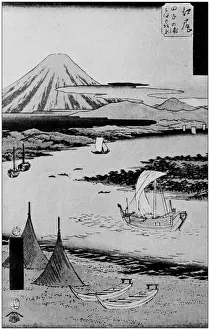 Japanese Art Illustrations Prints: Antique Japanese Illustration: Yedo landscape by Hiroshige II