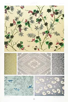 Prints of Polychromatic ornament Racinet, A. H. Sotheran and Co, London, 1877 Albert Charles Auguste Racinet Prints: Antique Japanese pattern Manuscripts Decoration by Racinet - Lithograph