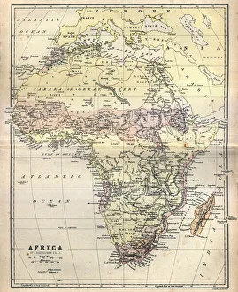 Images Dated 20th February 2019: Antique map of Africa, 1884, 19th Century