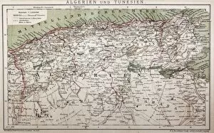 Tunisia Gallery: Antique map of Algeria and Tunisia