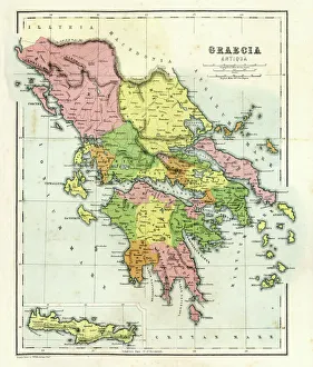 Navigational Equipment Collection: Antique map of Ancient Greece