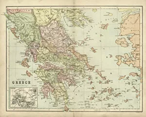 Images Dated 18th July 2017: Antique map of Ancient Greece