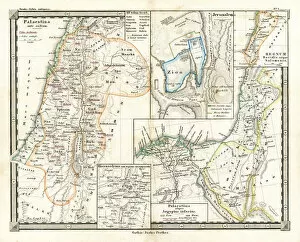 Antique Map of Ancient Palestine