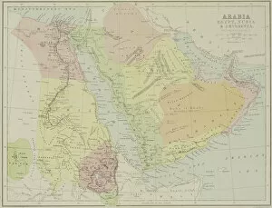 Images Dated 3rd May 2006: Antique map of Arabia with Egypt, Nubia, and Abyssinia