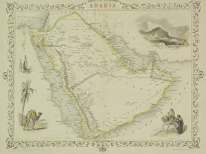Camel Collection: Antique map of Arabia with vignettes