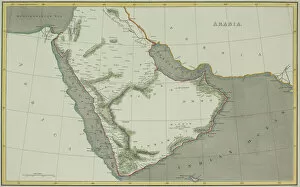 Antique map of Arabian peninsula and Persia