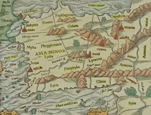 Antique map of Asia Minor, present day Turkey