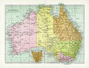 Images Dated 9th September 2013: Antique Map of Australia