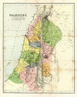 Historical Geopolitical Location Collection: Antique Map - Biblical Palestine