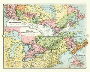 Images Dated 14th November 2018: Antique map of Canada, 1897, late 19th Century