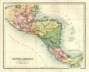 Images Dated 2nd November 2013: Antique map - Central America