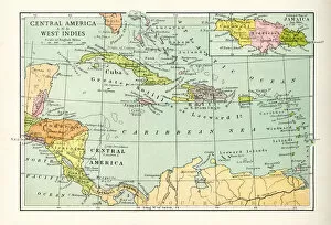 Images Dated 9th September 2013: Antique Map of Central America and West Indes