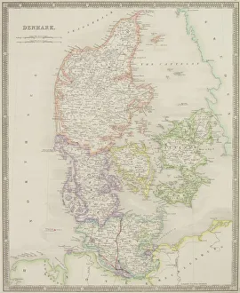 Denmark Collection: Antique map of Denmark