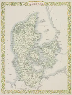 Denmark Collection: Antique map of Denmark