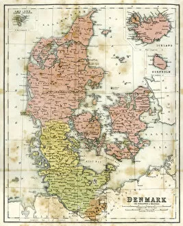 Images Dated 18th May 2013: Antique map of Denmark