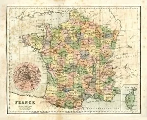 Provence Alpes Cote Dazur Gallery: Antique map of France