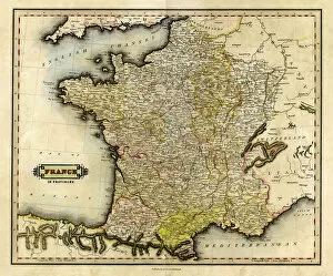 Antique map of France in Provinces, 1831