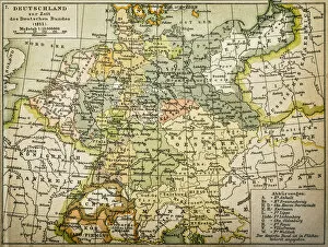 Images Dated 26th April 2016: Antique map of Germany