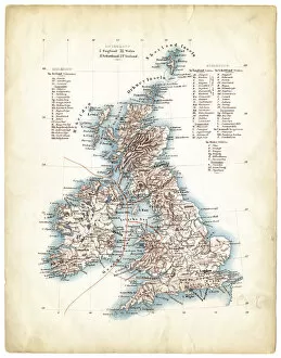 Images Dated 19th September 2015: Antique map of Great Britain 1863