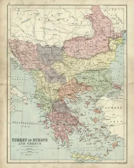 Empire Collection: Antique map of Greece and Turkey in Europe 19th Century