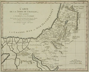 Images Dated 27th April 2006: Antique map of holy land with Nile River Delta