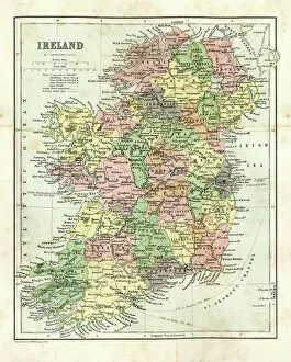 Republic Of Ireland Gallery: Antique map of Ireland