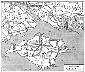 Images Dated 7th August 2014: Antique map of Isle of Wight