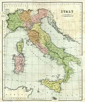 Images Dated 24th October 2013: Antique map of Italy