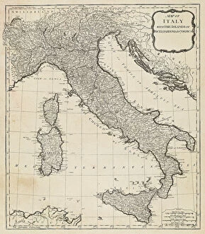 Images Dated 5th August 2019: Antique Map of Italy - 18th Century