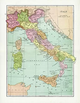 Traditional Culture Collection: Antique Map of Italy