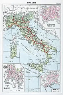 Antique map of Italy
