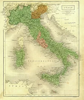 Images Dated 15th July 2011: Antique map of Italy