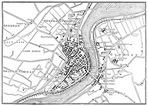 Antique Map of Londonderry, Northern Ireland - 19th Century