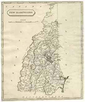 Images Dated 22nd March 2013: Antique map of New Hampshire USA 19th century 1819