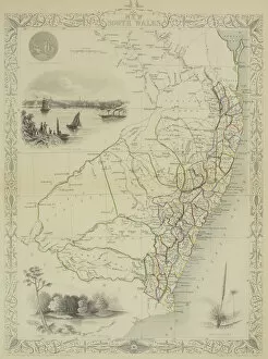 Antique map of New South Wales in Australia