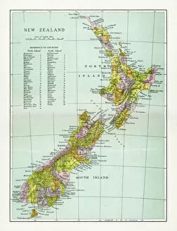 Past Gallery: Antique Map of New Zealand