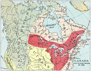 Territory Prints: Antique Map of North America after the Seven Years War - 18th Century