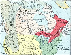 Territory Prints: Antique Map of North America after the Treaty of Paris - 18th Century