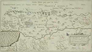 Scale Prints: Antique map of northwest Jordan with Sea of Galilee
